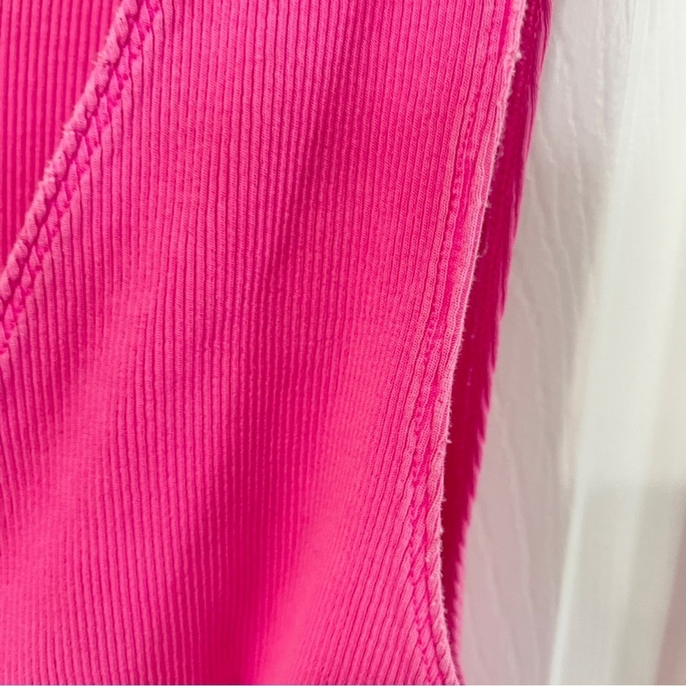 Aerie Size XL Pink Reversible Knit Ribbed Mini Dress Knot Beach Sporty - Picture 5 of 6